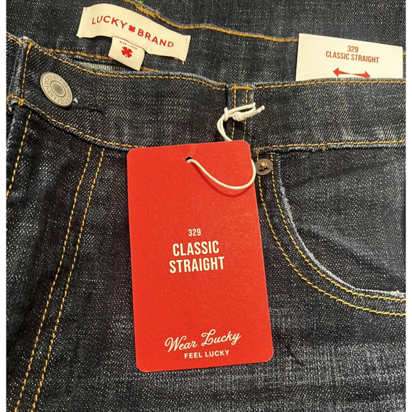 Lucky Brand 329 Classic Straight Denim Blue Jeans Men's 40X30 Waist 40" - Picture 7 of 14